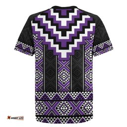 Purple Taniko Pattern Aotearoa Rugby Jersey Niho Taniwha Mix Poutama LT14