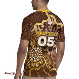 Custom Hawks Football Rugby Jersey Aboriginal Dot Art Pattern DT05