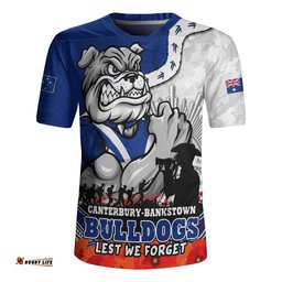 Canterbury-Bankstown Bulldogs Rugby Jersey Anzac Day Remembrance Of Courage Loyalty Valor