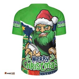 Canberra Raiders Rugby Jersey Santa Scoring Touchdown On Christmas Game Day