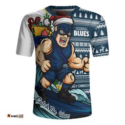 Carlton Rugby Jersey Christmas Holiday Santa Rides The Waves