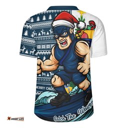 Carlton Rugby Jersey Christmas Holiday Santa Rides The Waves