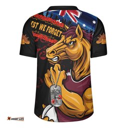 Brisbane Broncos Rugby Jersey Anzac Remembrance Of The Fallen