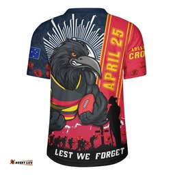 Adelaide Crows Rugby Jersey Anzac Day Lest We Forget Memorial