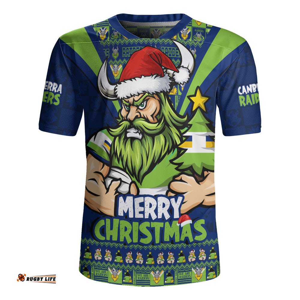 Canberra Raiders Rugby Jersey Merry Christmas Festive Spirit Edition