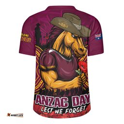 Brisbane Broncos Rugby Jersey Anzac Day Pride Of Service Eternal Memory