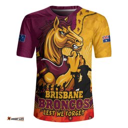 Brisbane Broncos Rugby Jersey Anzac Day Remembrance Of Courage Loyalty Valor