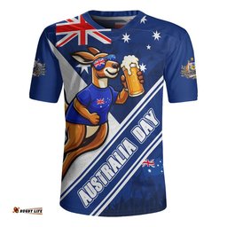 Australia Rugby Jersey Australia Day Kangaroo Beer Spirit Of Celebration