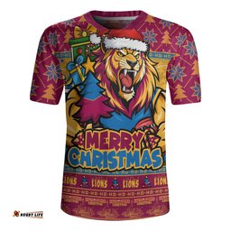 Brisbane Lions Rugby Jersey Festive Holiday Merry Christmas Vibe