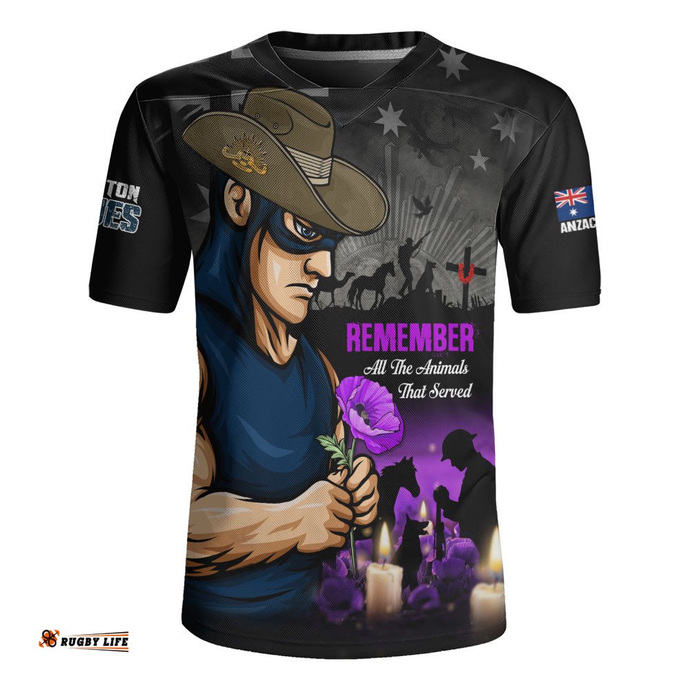 Carlton Rugby Jersey Anzac Day In Memory Of Animals That Served