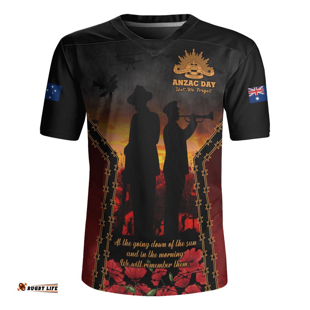 Australia Rugby Jersey Anzac Day Dawn Remembrance Eternal Tribute