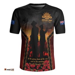 Australia Rugby Jersey Anzac Day Dawn Remembrance Eternal Tribute