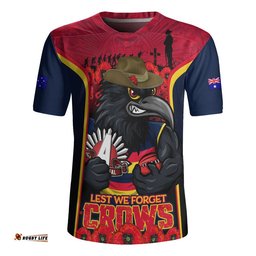 Adelaide Crows Rugby Jersey Lest We Forget In Eternal Honor And Duty