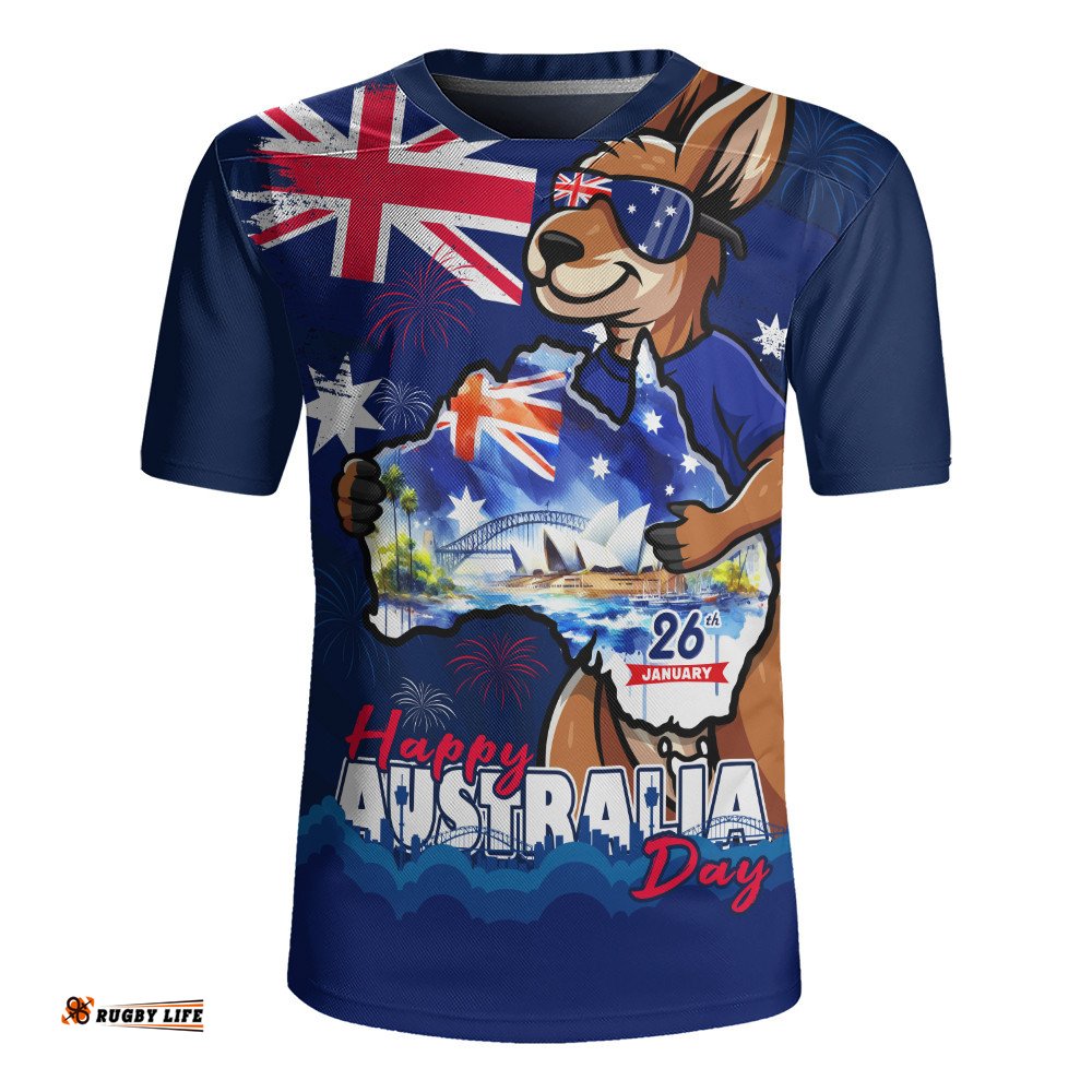 Australia Rugby Jersey Australia Day Holiday Kangaroo Pride Celebration
