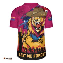 Brisbane Lions Rugby Jersey ANZAC Inspired Football Fan Memorial Design
