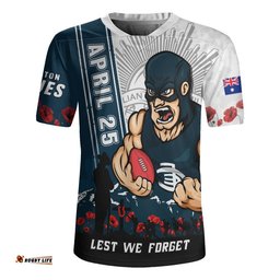 Carlton Rugby Jersey Anzac Day Lest We Forget Memorial