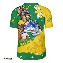 Australia Rugby Jersey Australia Day Kangaroo Green Gold Spirit 26 January Holiday
