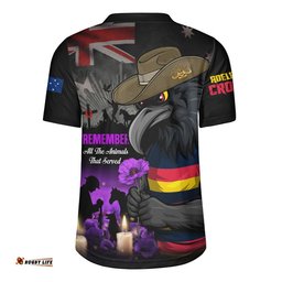 Adelaide Crows Rugby Jersey Anzac Day In Memory Of Animals That Served