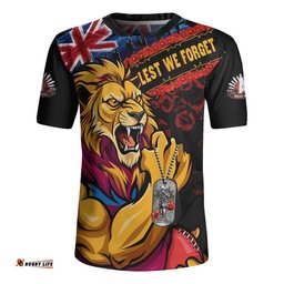 Brisbane Lions Rugby Jersey Lest We Forget Eternal Honor