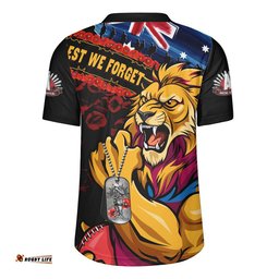 Brisbane Lions Rugby Jersey Lest We Forget Eternal Honor