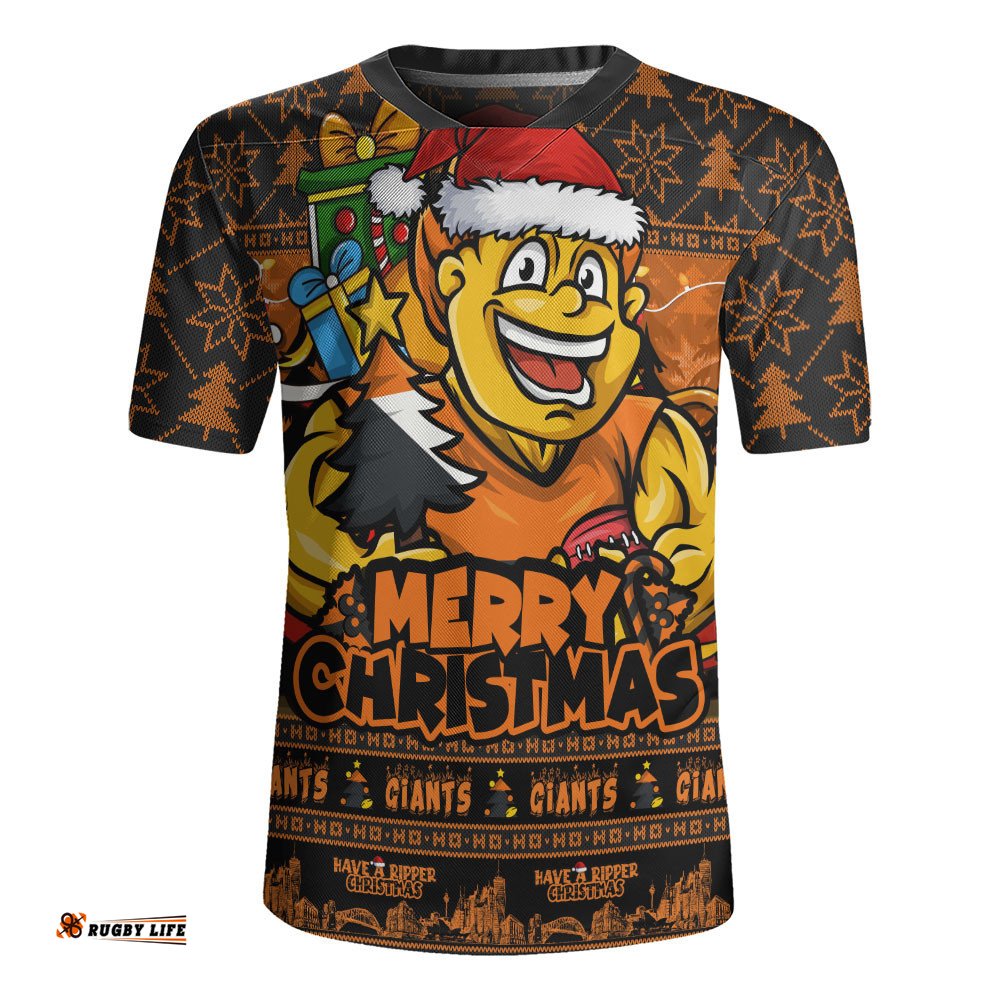 GWS GIANTS Rugby Jersey Festive Holiday Merry Christmas Vibe