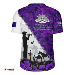 Australia Rugby Jersey Anzac Day Two Sides Of Service Purple Poppy Remembrance