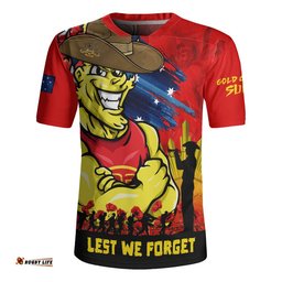 Gold Coast SUNS Rugby Jersey ANZAC Inspired Football Fan Memorial Design