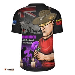 Gold Coast SUNS Rugby Jersey Anzac Day In Memory Of Animals That Served