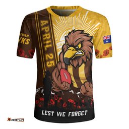 Hawthorn Rugby Jersey Anzac Day Lest We Forget Memorial