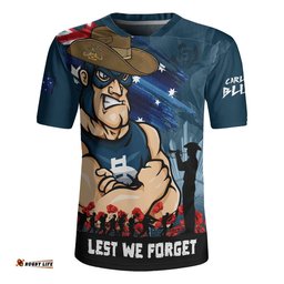 Carlton Rugby Jersey ANZAC Inspired Football Fan Memorial Design
