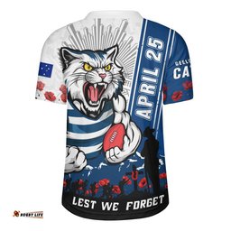 Geelong Cats Rugby Jersey Anzac Day Lest We Forget Memorial