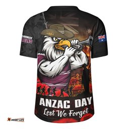Manly Warringah Sea Eagles Rugby Jersey Anzac Day Rising Dawn Ceremony Lest We Forget Courage
