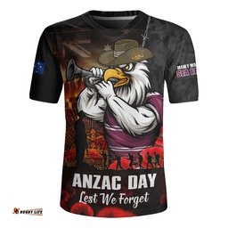 Manly Warringah Sea Eagles Rugby Jersey Anzac Day Rising Dawn Ceremony Lest We Forget Courage
