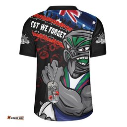 New Zealand Warriors Rugby Jersey Anzac Remembrance Of The Fallen