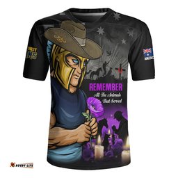 Gold Coast Titans Rugby Jersey Anzac Day Purple Poppy And Animals That Served