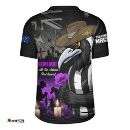Collingwood Rugby Jersey Anzac Day In Memory Of Animals That Served