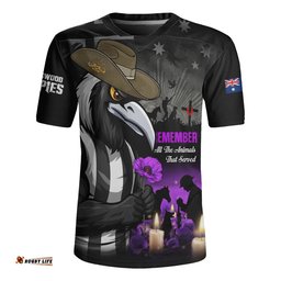 Collingwood Rugby Jersey Anzac Day In Memory Of Animals That Served