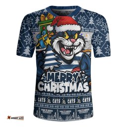 Geelong Cats Rugby Jersey Festive Holiday Merry Christmas Vibe