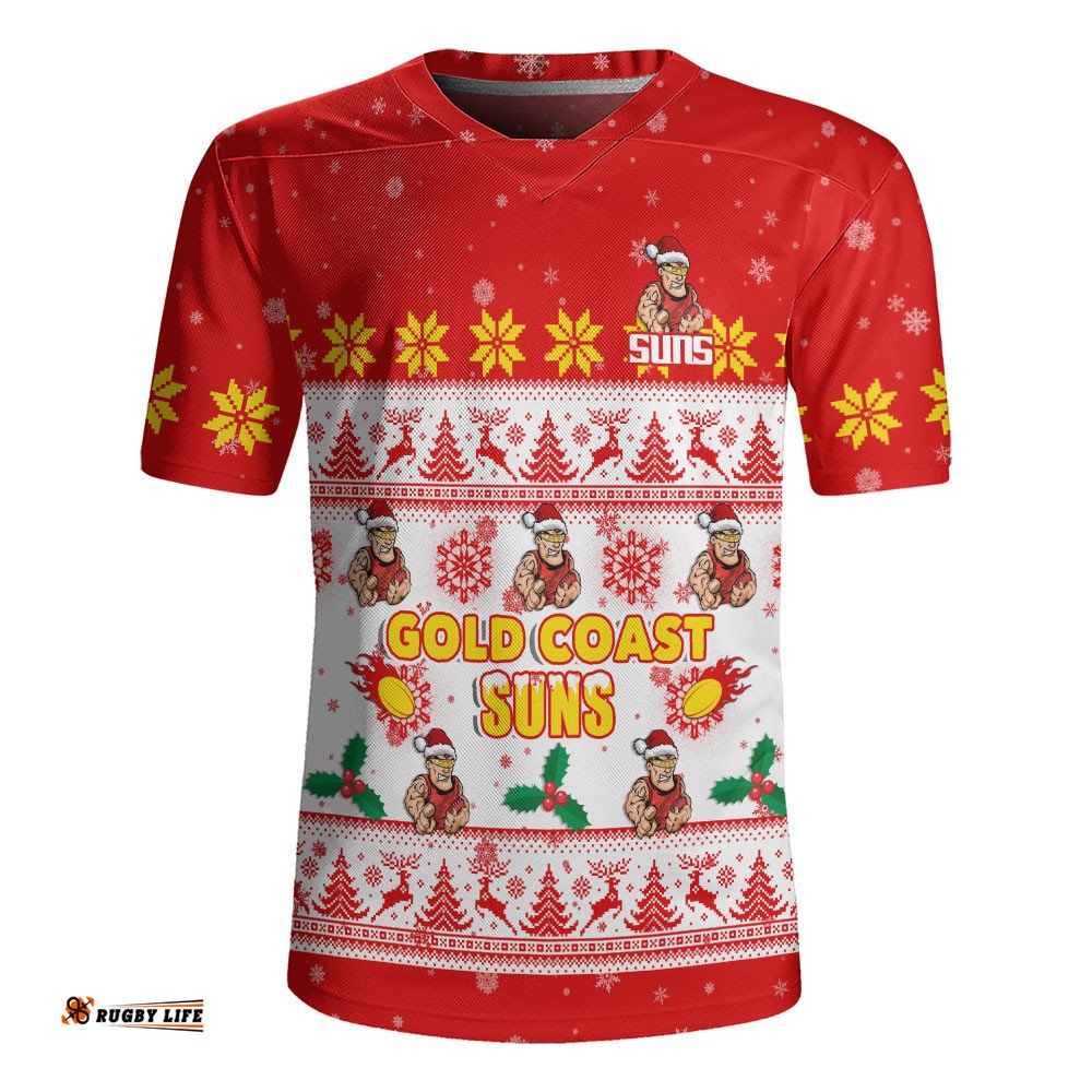 Gold Coast SUNS Rugby Jersey Special Ugly Christmas Holiday Footy Fans