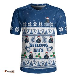 Geelong Cats Rugby Jersey Special Ugly Christmas Holiday Footy Fans