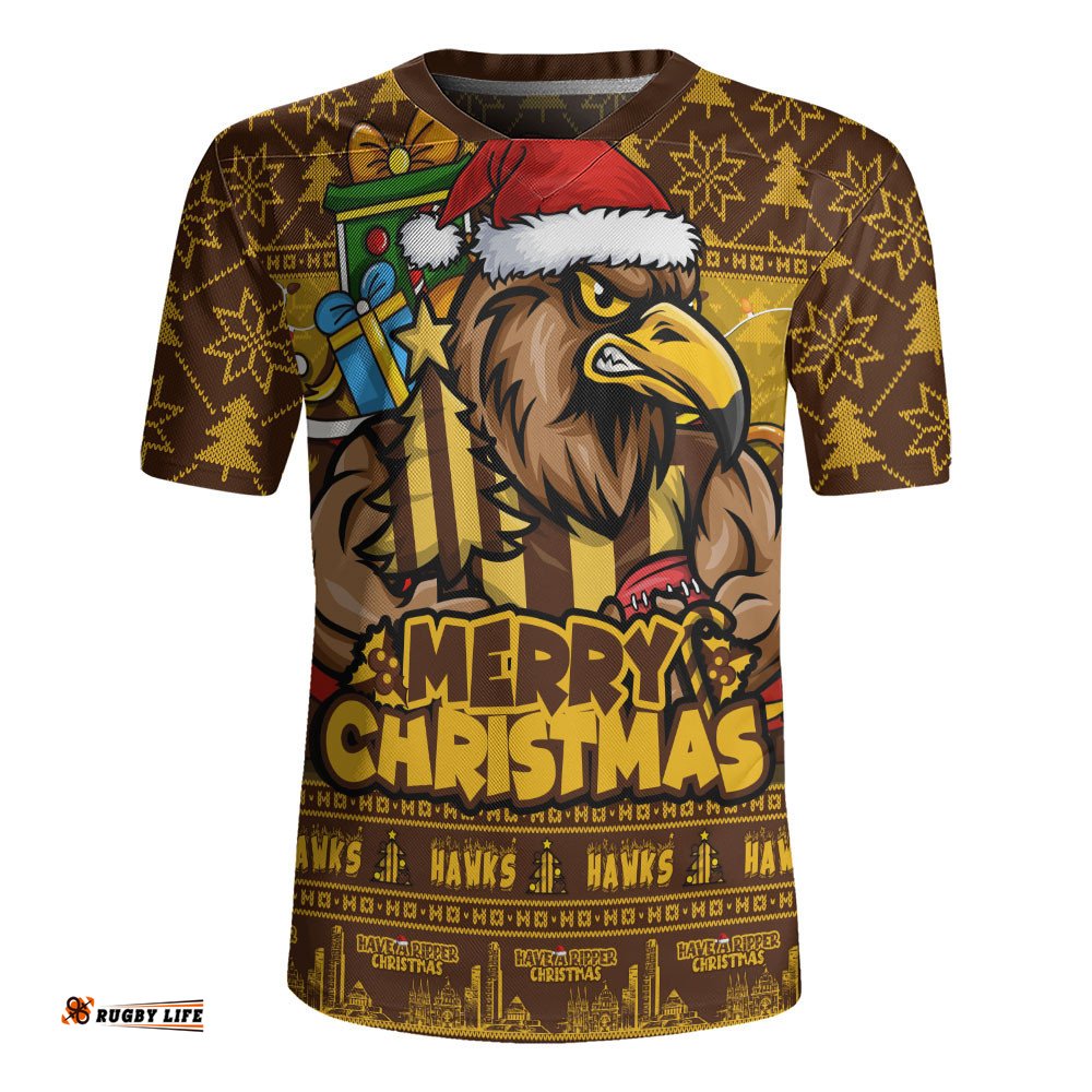 Hawthorn Rugby Jersey Festive Holiday Merry Christmas Vibe