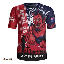 Melbourne Rugby Jersey Anzac Day Lest We Forget Memorial