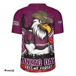 Manly Warringah Sea Eagles Rugby Jersey Anzac Day Pride Of Service Eternal Memory