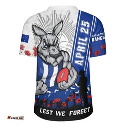 North Melbourne Rugby Jersey Anzac Day Lest We Forget Memorial