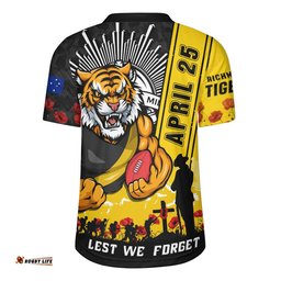 Richmond Rugby Jersey Anzac Day Lest We Forget Memorial