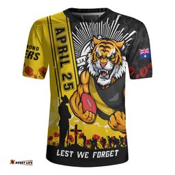 Richmond Rugby Jersey Anzac Day Lest We Forget Memorial