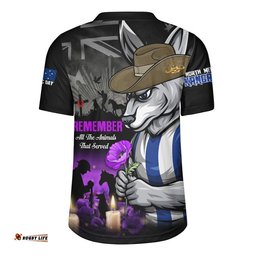 North Melbourne Rugby Jersey Anzac Day In Memory Of Animals That Served