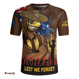 Hawthorn Rugby Jersey ANZAC Inspired Football Fan Memorial Design