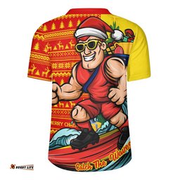 Gold Coast SUNS Rugby Jersey Christmas Holiday Santa Rides The Waves