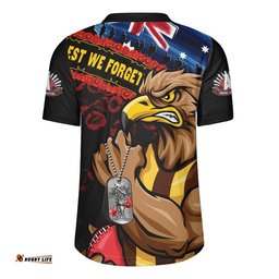 Hawthorn Rugby Jersey Lest We Forget Eternal Honor